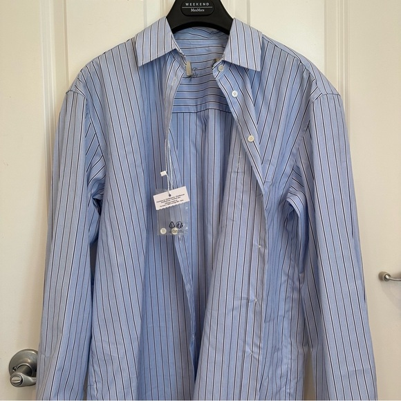Max Mara Weekend Label-cut Cotton Poplin Shirt Size: US2 Xsmall Spring Summer - Picture 12 of 16